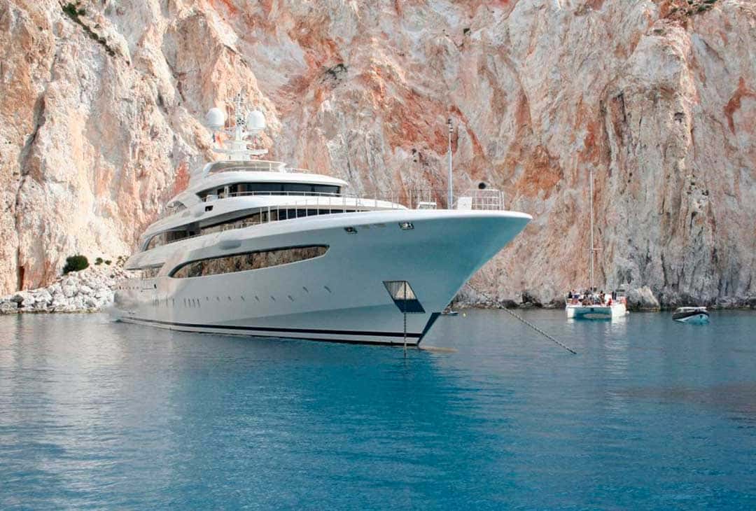 Engineers repairing yacht machinery